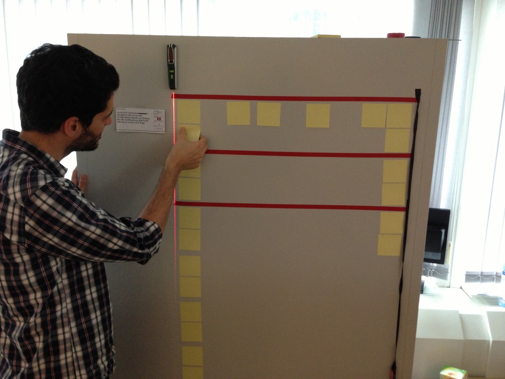 Building a taskboard using a laser guide